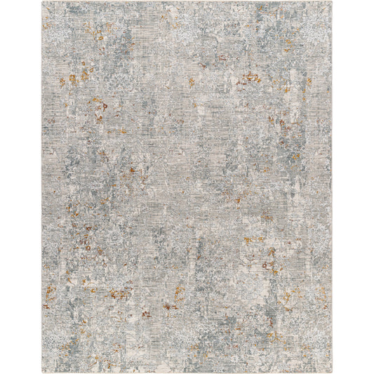 Dresden Rug - 32996 by Livabliss in medium gray, gray, white, light slate, mustard, rust. Made from main: 100% polyester in a