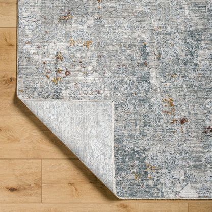 Dresden DRE-2319 Rug by Livabliss in medium gray, gray, white, light slate, mustard, rust. Made from main: 100% polyester in a uni