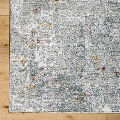 Dresden DRE-2319 Rug by Livabliss in medium gray, gray, white, light slate, mustard, rust. Made from main: 100% polyester in a uni