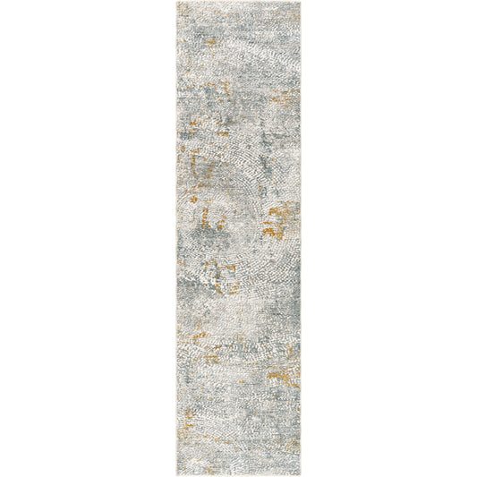 Dresden Rug - 32997 by Livabliss in white, medium gray, light slate, gray, denim, mustard. Made from main: 100% polyester in a unique style.