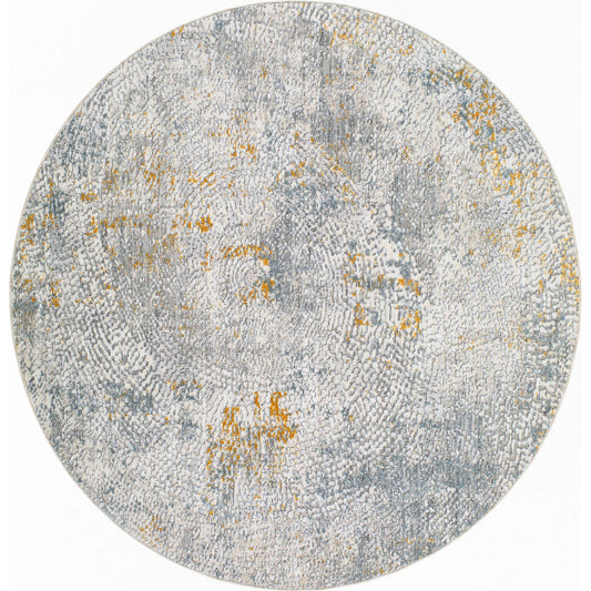 Dresden DRE-2320 Rug by Livabliss in white, medium gray, light slate, gray, denim, mustard. Made from main: 100% polyester in a unique style.