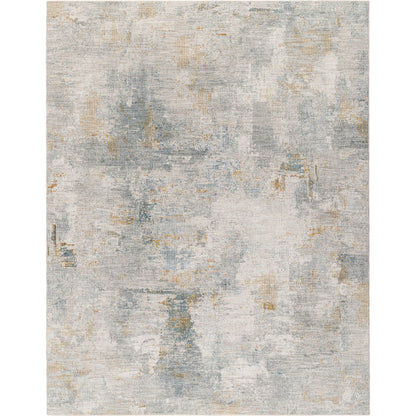 Dresden DRE-2321 Rug by Livabliss in medium gray, gray, white, denim, mustard, light slate. Made from main: 100% polyester in a unique style.