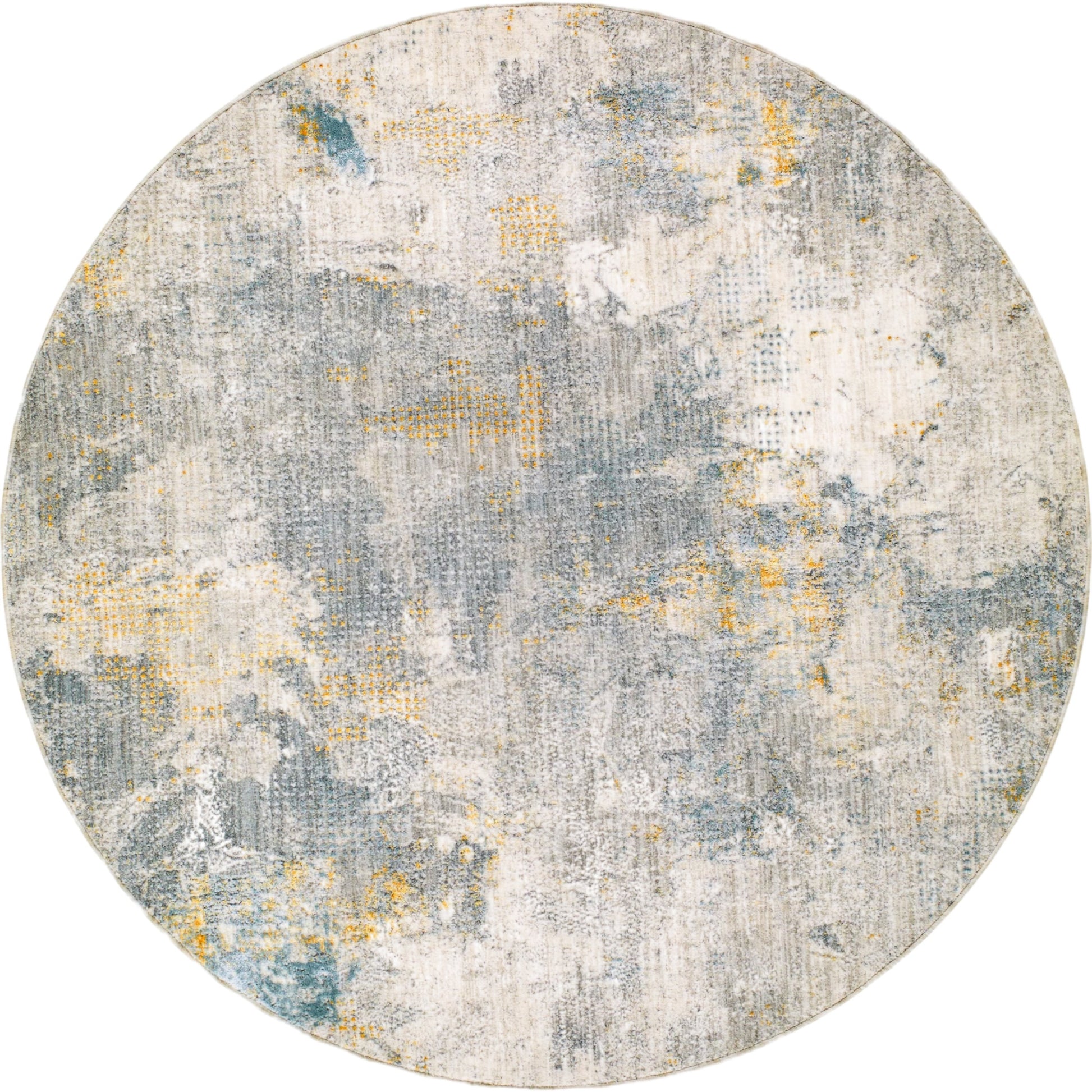 Dresden DRE-2322 Rug by Livabliss in medium gray, gray, white, denim, mustard, light slate. Made from main: 100% polyester in a unique style.
