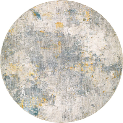 Dresden DRE-2322 Rug by Livabliss in medium gray, gray, white, denim, mustard, light slate. Made from main: 100% polyester in a unique style.