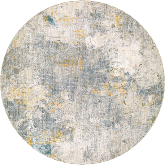 Dresden DRE-2322 Rug by Livabliss in medium gray, gray, white, denim, mustard, light slate. Made from main: 100% polyester in a unique style.