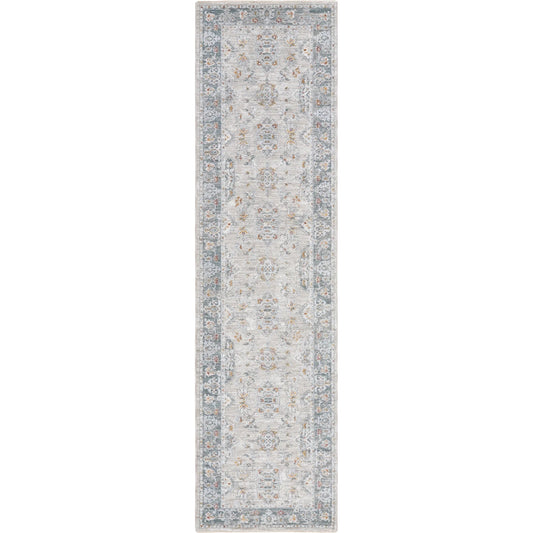 Dresden Rug - 33002 by Livabliss in medium gray, gray, white, light slate, mustard, rust. Made from main: 100% polyester in a unique style.
