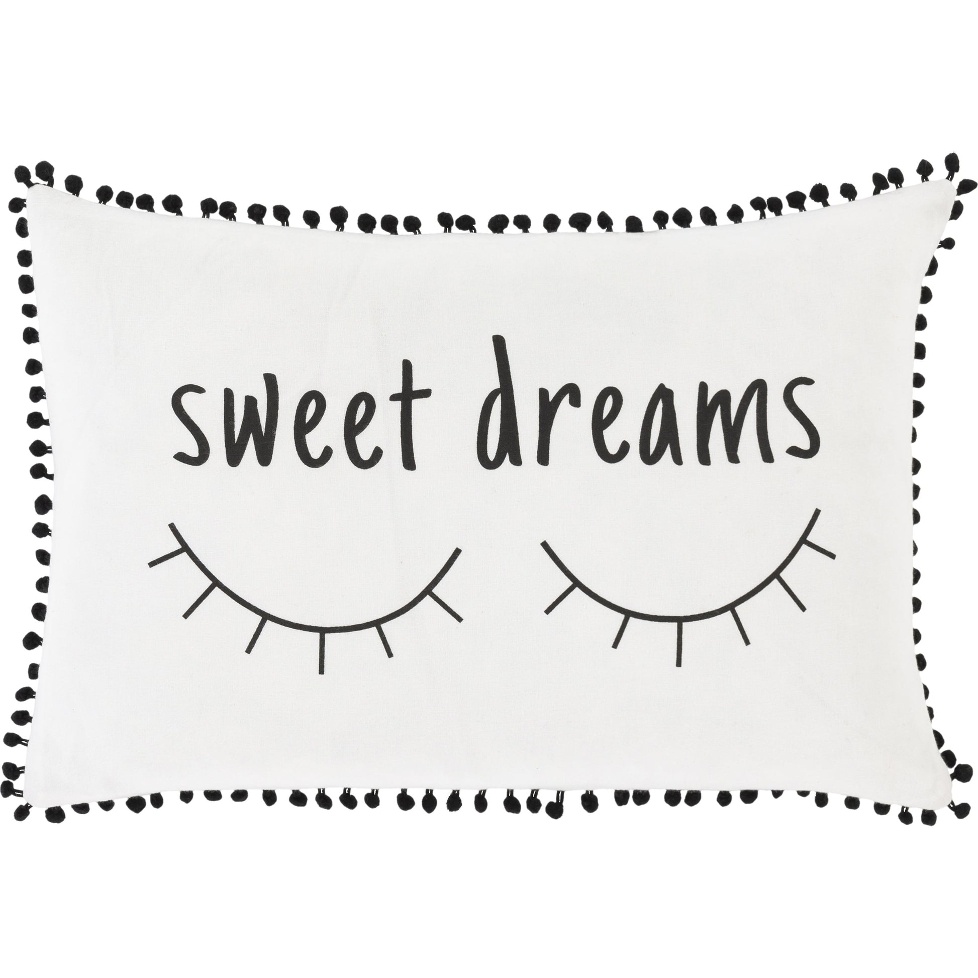 Dreamy Pillow - 18015 by Surya in white, black. Made from 100% cotton in a modern style.