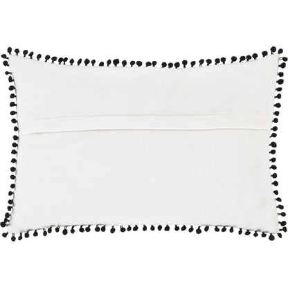 Dreamy Pillow - 18015 by Surya in white, black. Made from 100% cotton in a modern style.