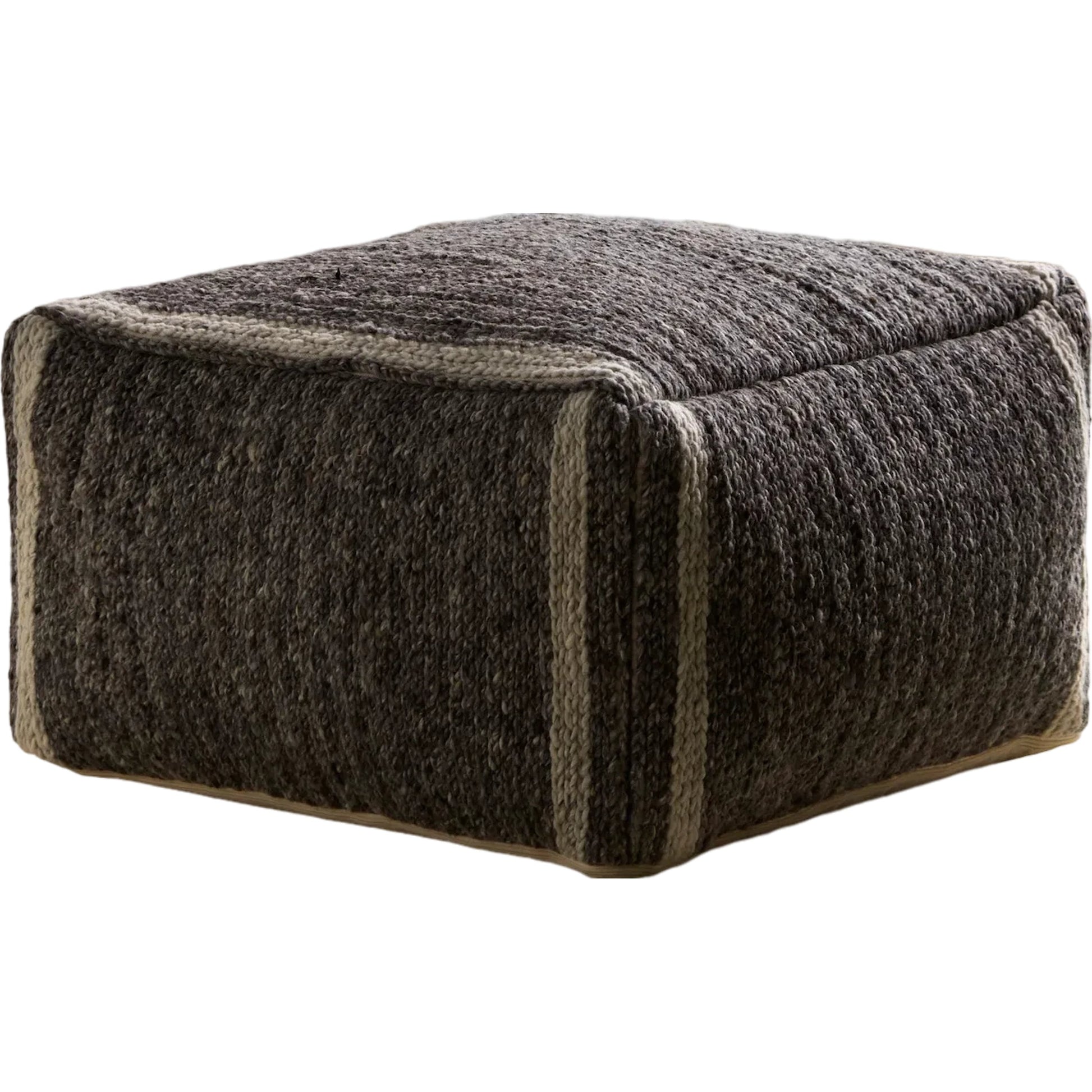 Derby Pouf - 534852 by Surya in brown, light brown. Made from wool, cotton, polybeads in a unique style.