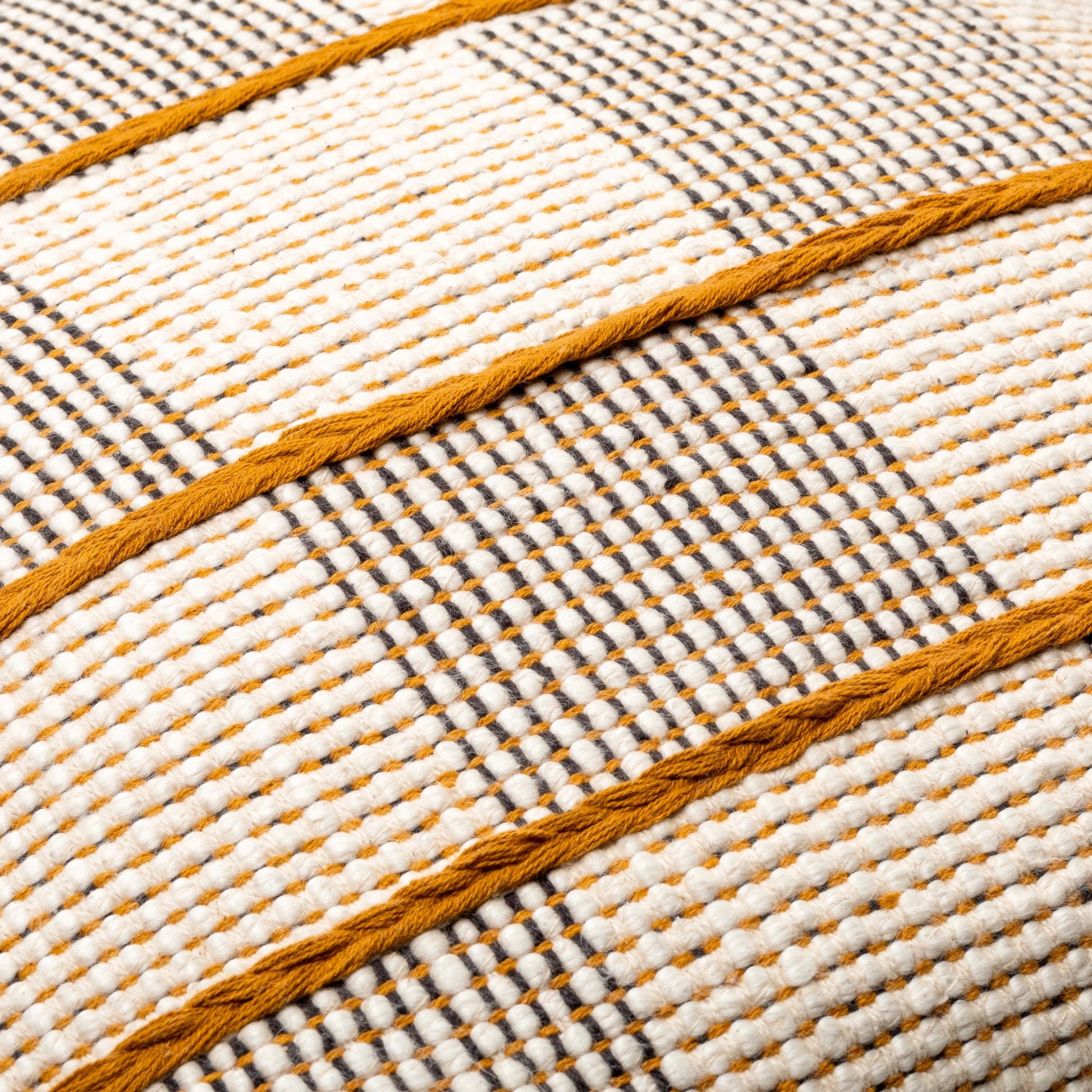 Draper Pillow - 32046 by Surya in pearl, off-white, warm grey, camel, light brown, copper. Made from front: 100% cotton, back: 100% cotton in a modern style.