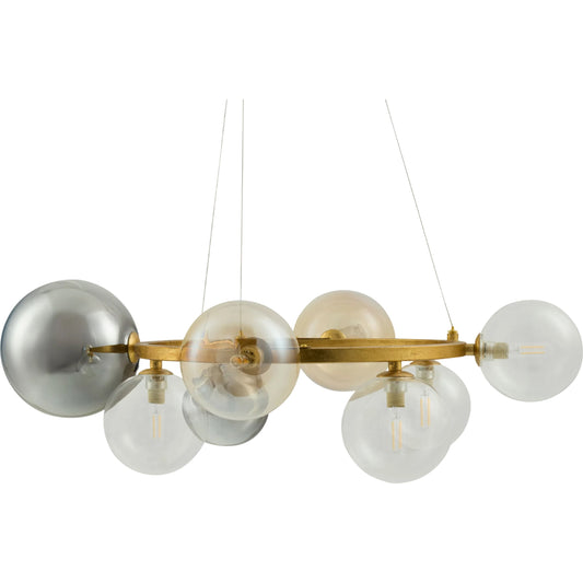 Dreux Chandelier by Surya in gold, black, clear. Made from iron, glass in a unique style.