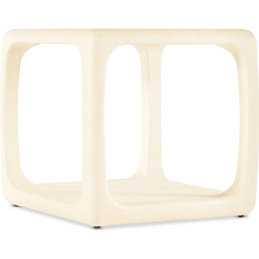 Westwood End Table by Hooker Furniture in white plaster. Made from wood veneers in a unique style.