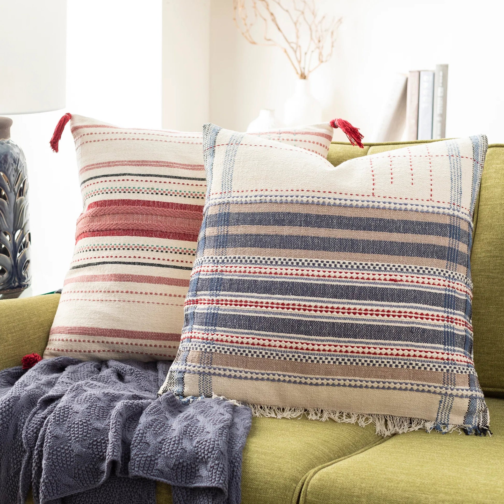 Dashing Pillow - 23206 by Surya. Made from 80% cotton, 20% viscose in a eclectic & global style.