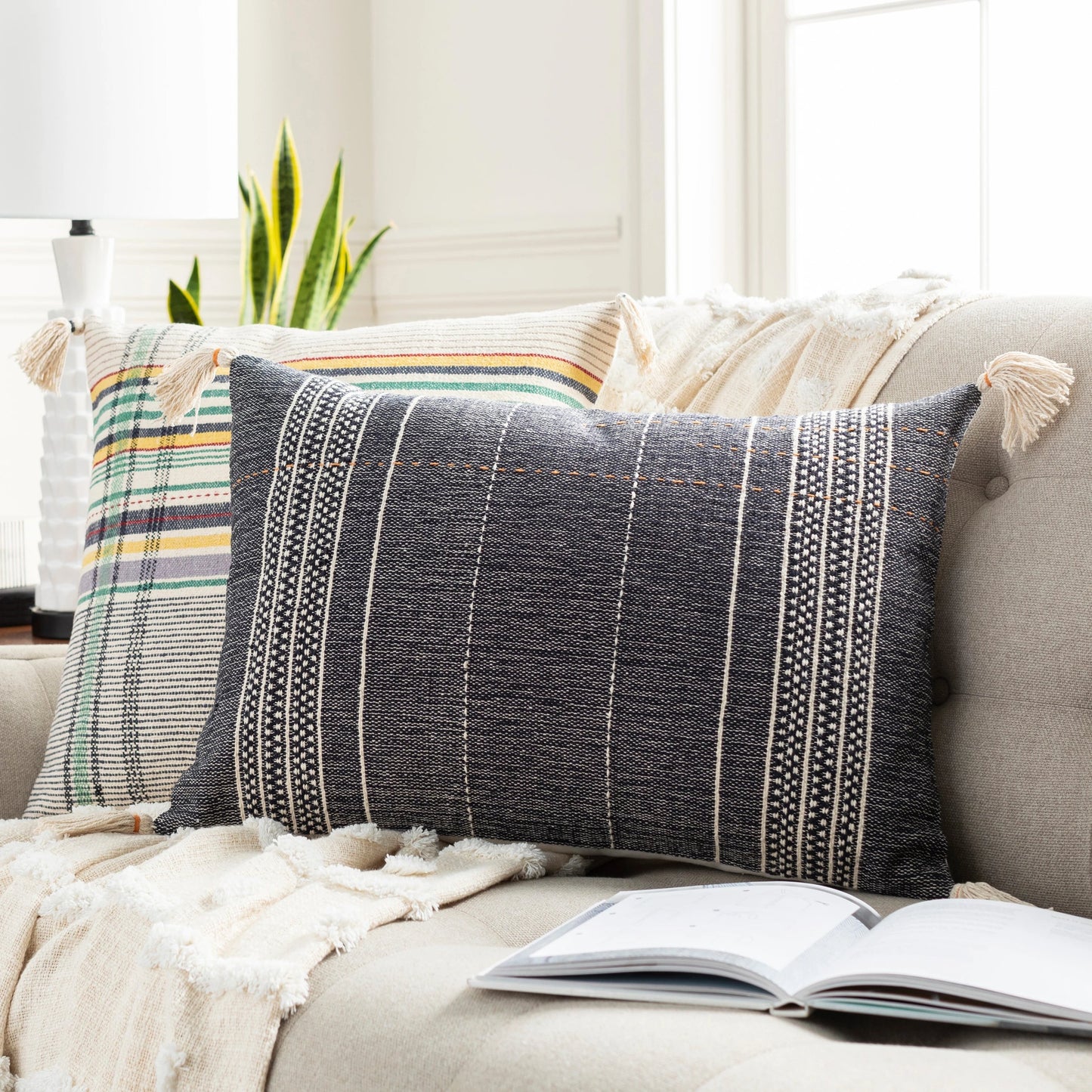014 S-348460,S-348461 | Lifestyle | Dashing Pillow - 23206 by Surya. Made from 80% cotton, 20% viscose in a eclectic & global style.
