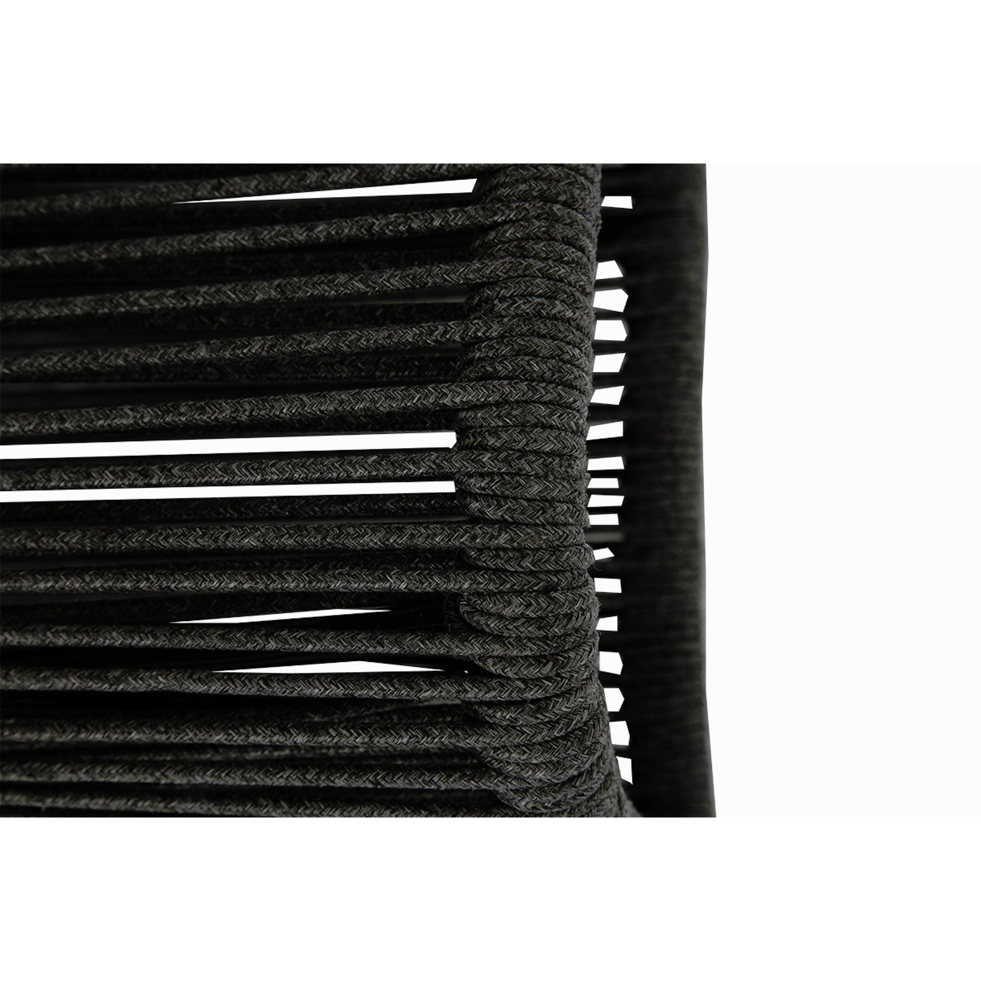 Milano Outdoor Armless Club Chair by Sunset West. Made from olefin rope in a coastal style.