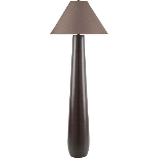 Dosso Accent Floor Lamp by Surya in dark brown and painted. Made from resin, linen, plastic in a unique style.