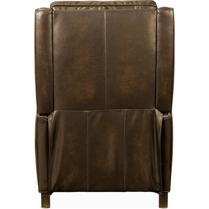 Kerley Manual Push Back Recliner by Hooker Furniture in sarzana fortress. Made from leather in a traditional style.