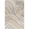 Slate Gray, Sandstone, Ivory, Mustard, Sky Blue / 2' x 3'
