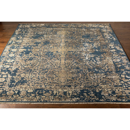 Desiree DSR-1000 Rug by Surya in medium gray, ivory, beige, tan. Made from 55% wool, 25% viscose, 20% cotton in a unique style.