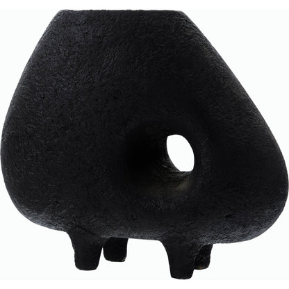 Durvasa Vase - 540769 by Surya in black and textured. Made from terracotta in a modern style.