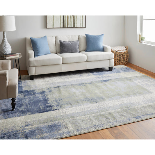 Clio Rug - 39K3F by Feizy in blue, green, ivory. Made from polypropylene, polyester in a unique style.
