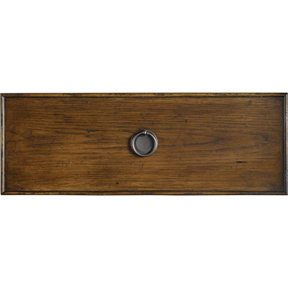 Archivist Nightstand by Hooker Furniture in pecan. Made from pecky pecan veneers, felt in a traditional style.