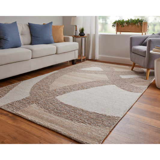 Pollock Rug - 8952F by Feizy in brown, tan, ivory. Made from wool, nylon in a unique style.