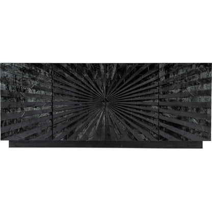 Commerce & Market Open Space Entertainment Console by Hooker Furniture in black. Made from mango solids in a modern style.