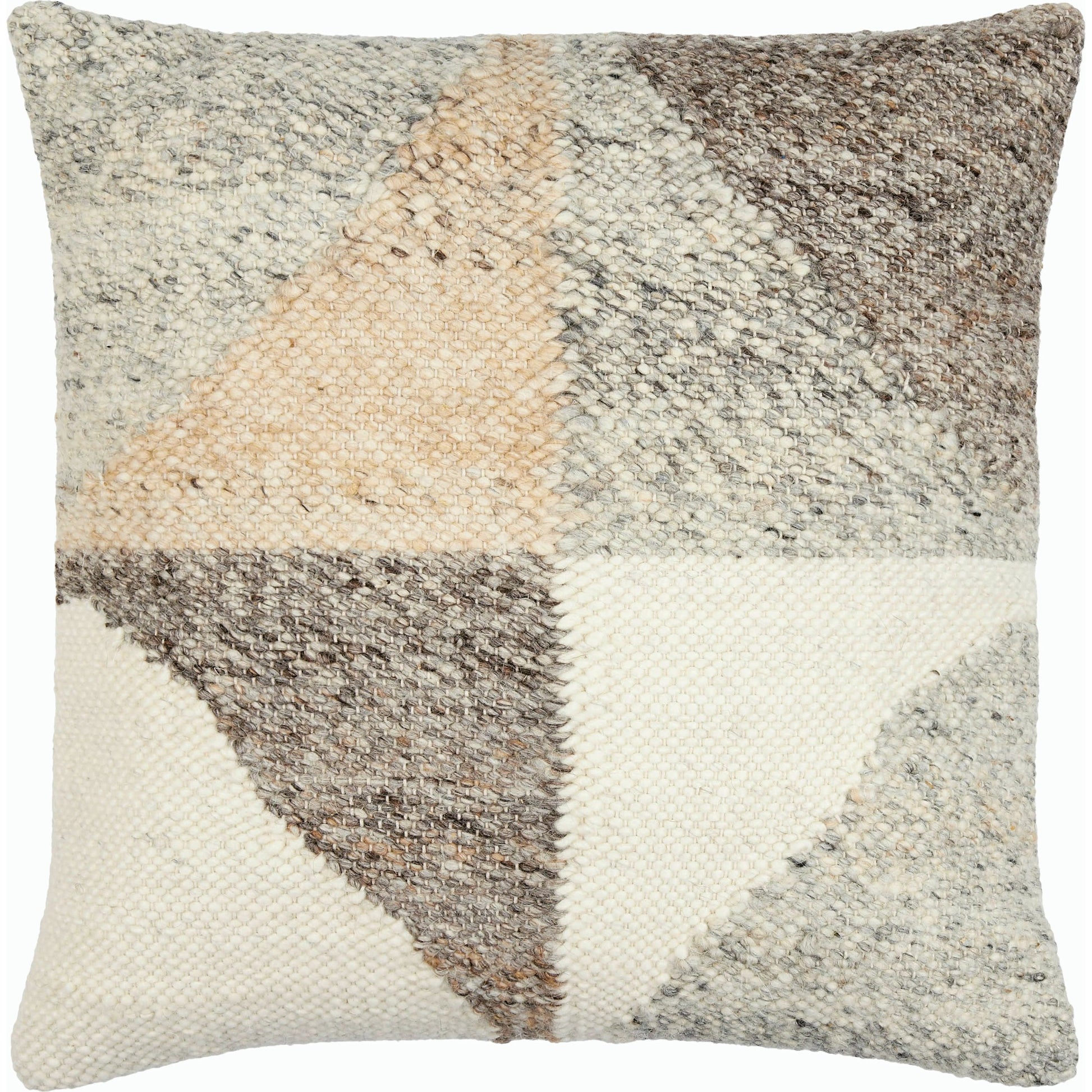Deccan Traps Pillow - 493429 by Surya in ivory, gray, beige. Made from wool, cotton in a modern style.