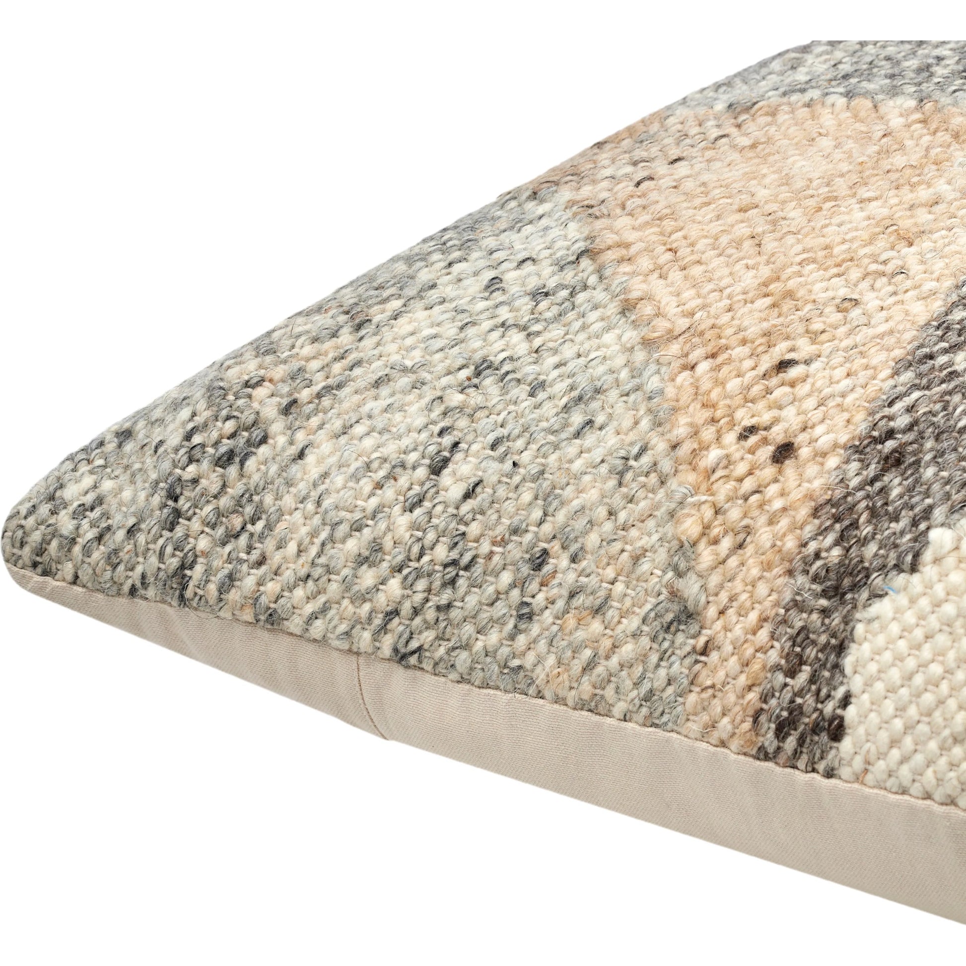 Deccan Traps Pillow - 493429 by Surya in ivory, gray, beige. Made from wool, cotton in a modern style.