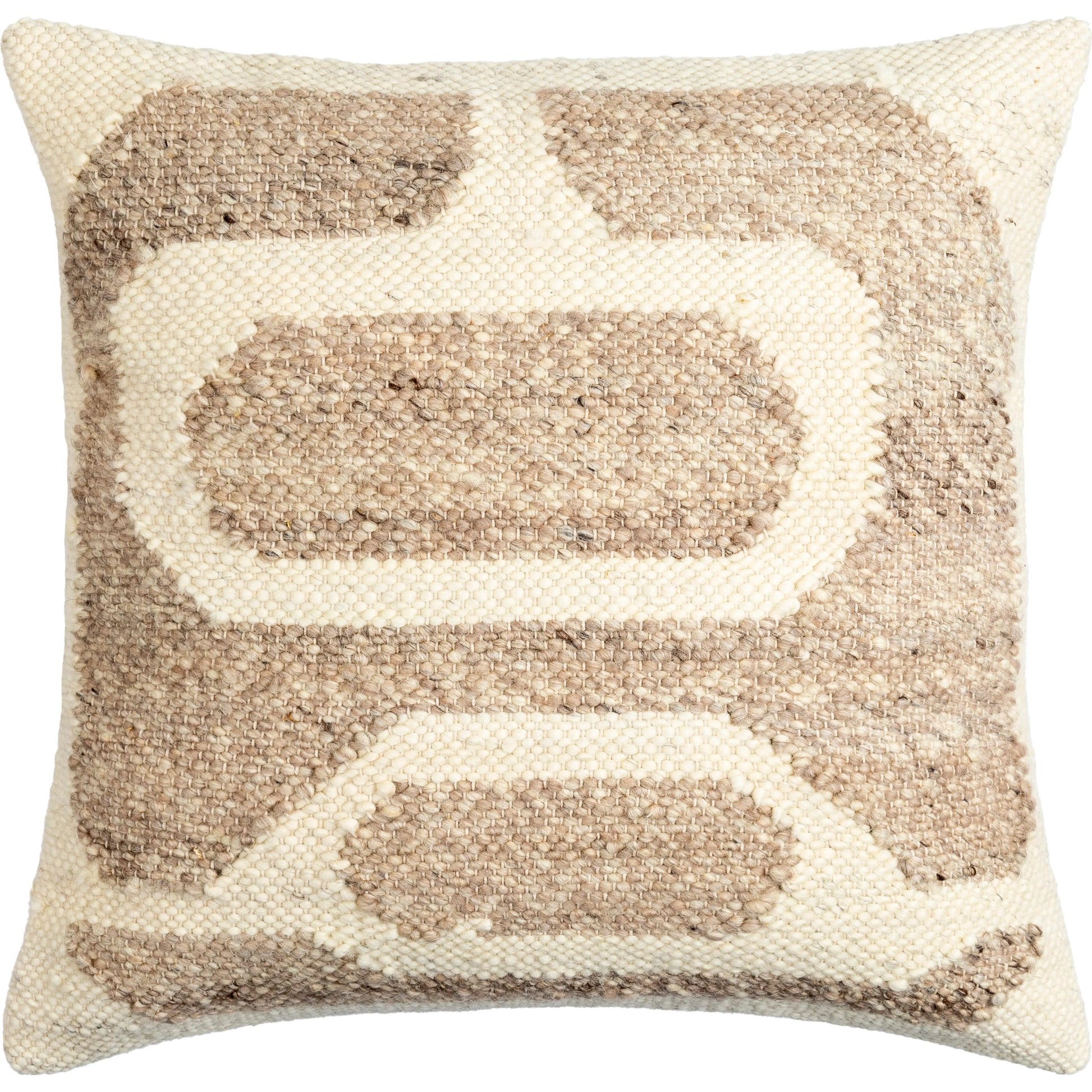 Deccan Traps Pillow - 493434 by Surya in beige, light brown. Made from wool, cotton in a modern style.