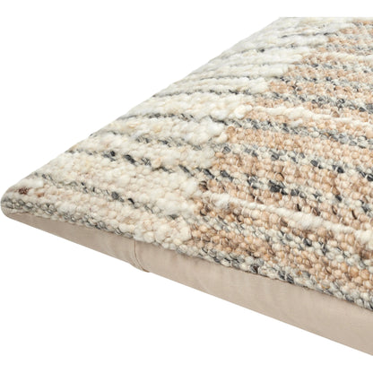 Deccan Traps Pillow - 493439 by Surya in ivory, beige, dark brown. Made from front: 80% wool, 20% cotton, back: 100% cotton in a modern style.