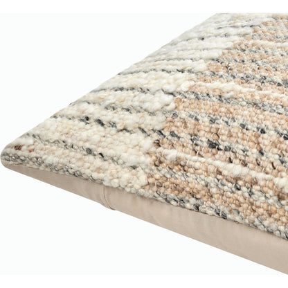 Deccan Traps Pillow - 493439 by Surya in ivory, beige, dark brown. Made from front: 80% wool, 20% cotton, back: 100% cotton in a modern style.