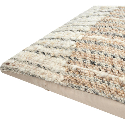 Deccan Traps Pillow - 493439 by Surya in ivory, beige, dark brown. Made from front: 80% wool, 20% cotton, back: 100% cotton in a modern style.