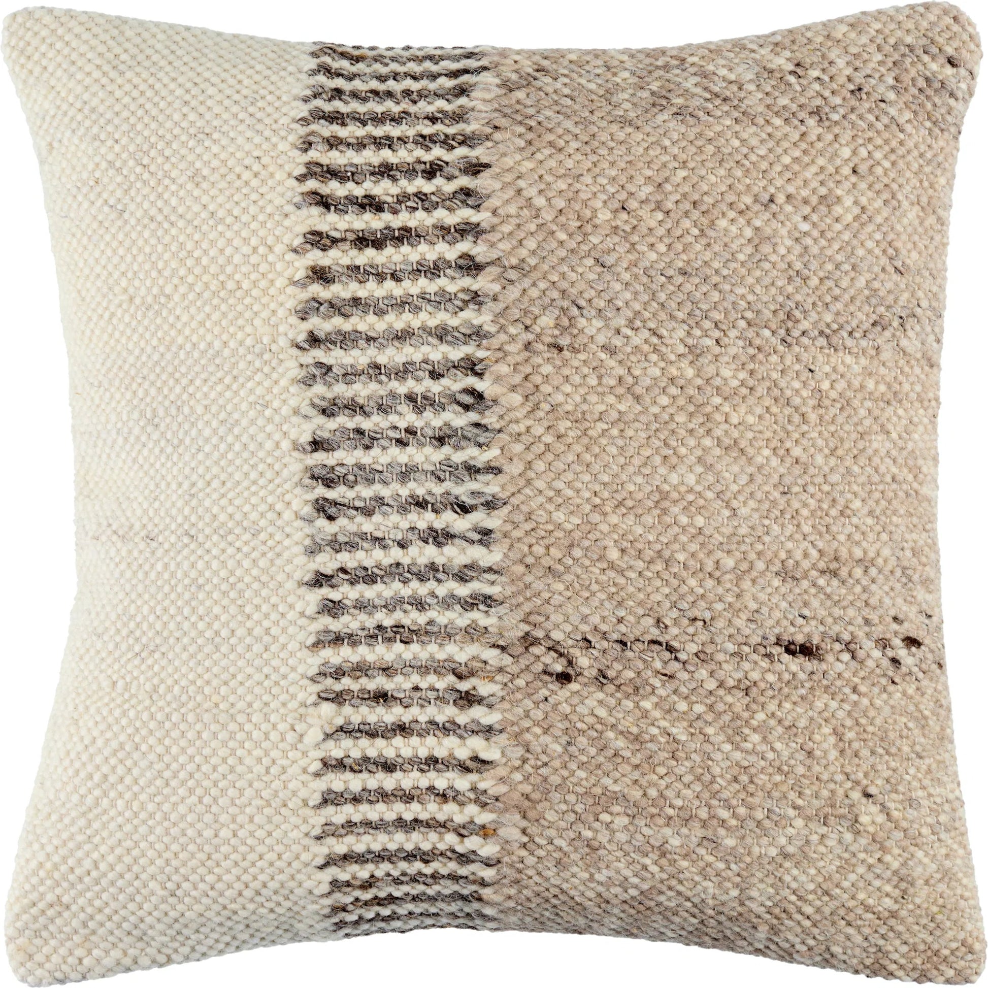 Deccan Traps Accent Pillow - 493444 by Surya in beige, light brown, charcoal. Made from wool, cotton in a rustic style.