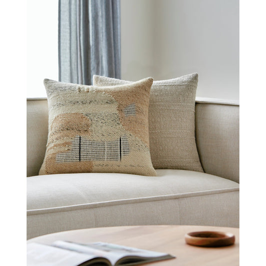 Deccan Traps Pillow - 493476 by Surya in tan, beige, medium gray. Made from wool, cotton in a modern style.