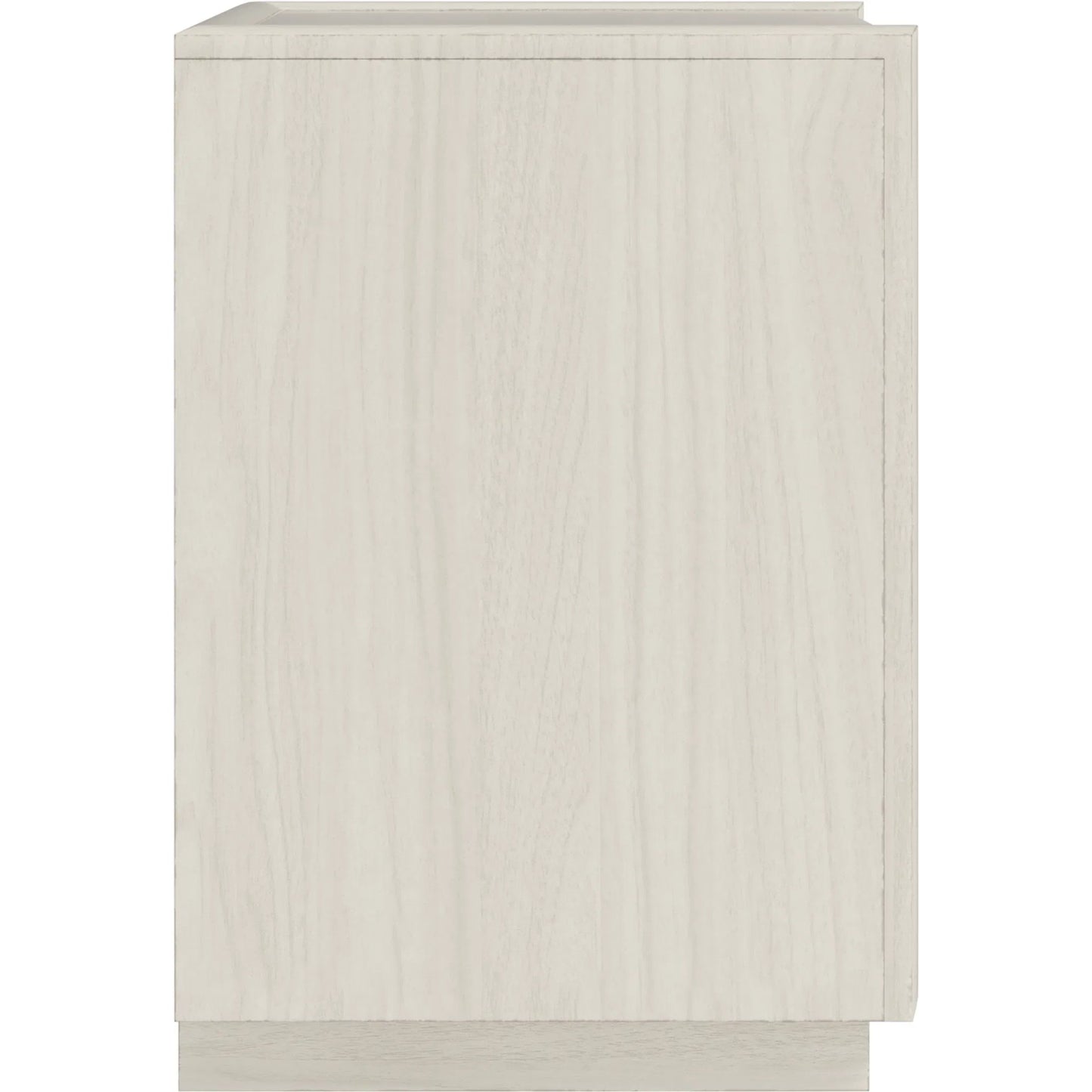 003 SI-2453376 | Additional Silo | Cotiere Open Nightstand by A.R.T. Furniture in linen. Made from parawood solids, mixed split cathedral, quarter white oak veneers, fabric in a transitional style.