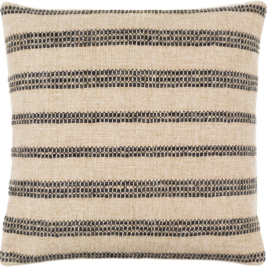 Ditto Pillow - 486082 by Surya in ash, ink, khaki. Made from front: 90% polyester, 10% cotton, back: 90% polyester in a modern style.