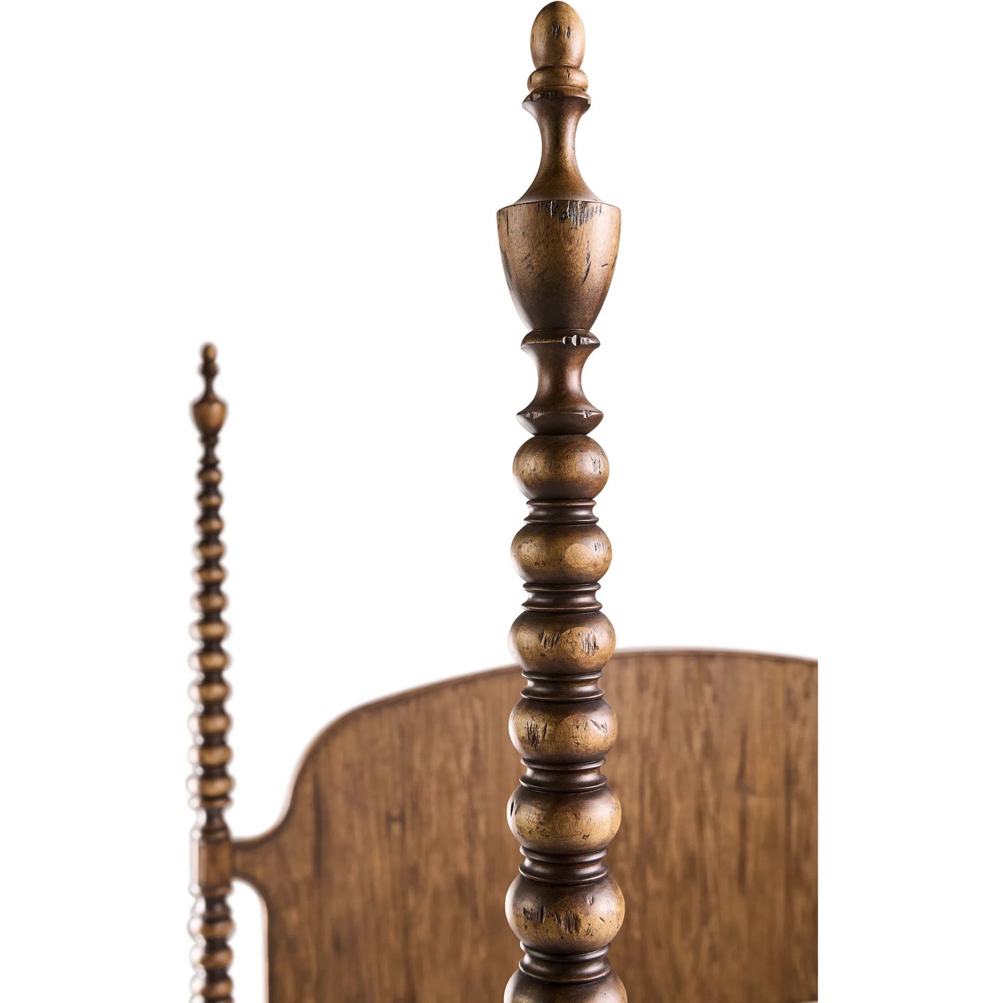 005 SI-2535764 | Closeup | Tamarisk Poster Bed by Jonathan Charles in medium spain walnut. Made from main acacia in a unique style.