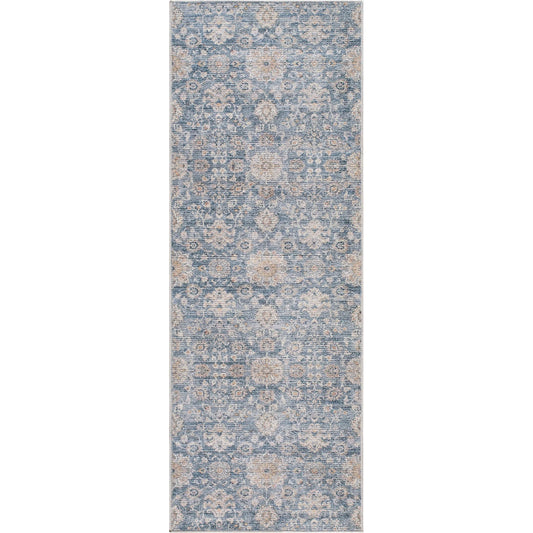 Downtown Rug - 487135 by Livabliss in blue, denim, cream, tan, light beige, amber. Made from face: 100% polyester, warp: 80% cotton, 20% polyester in a unique style.