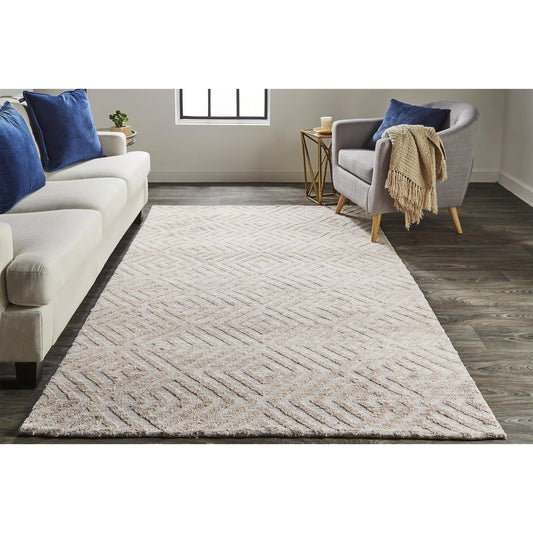 Colton Diamond Rug - 8792F by Feizy in pink, ivory. Made from polyester in a unique style.