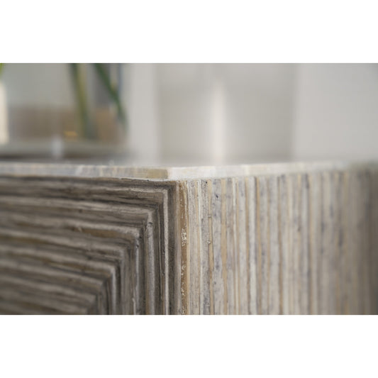 Amani Sofa Table by Hooker Furniture in brie. Made from pecan veneers, marble veneers in a eclectic & global style.