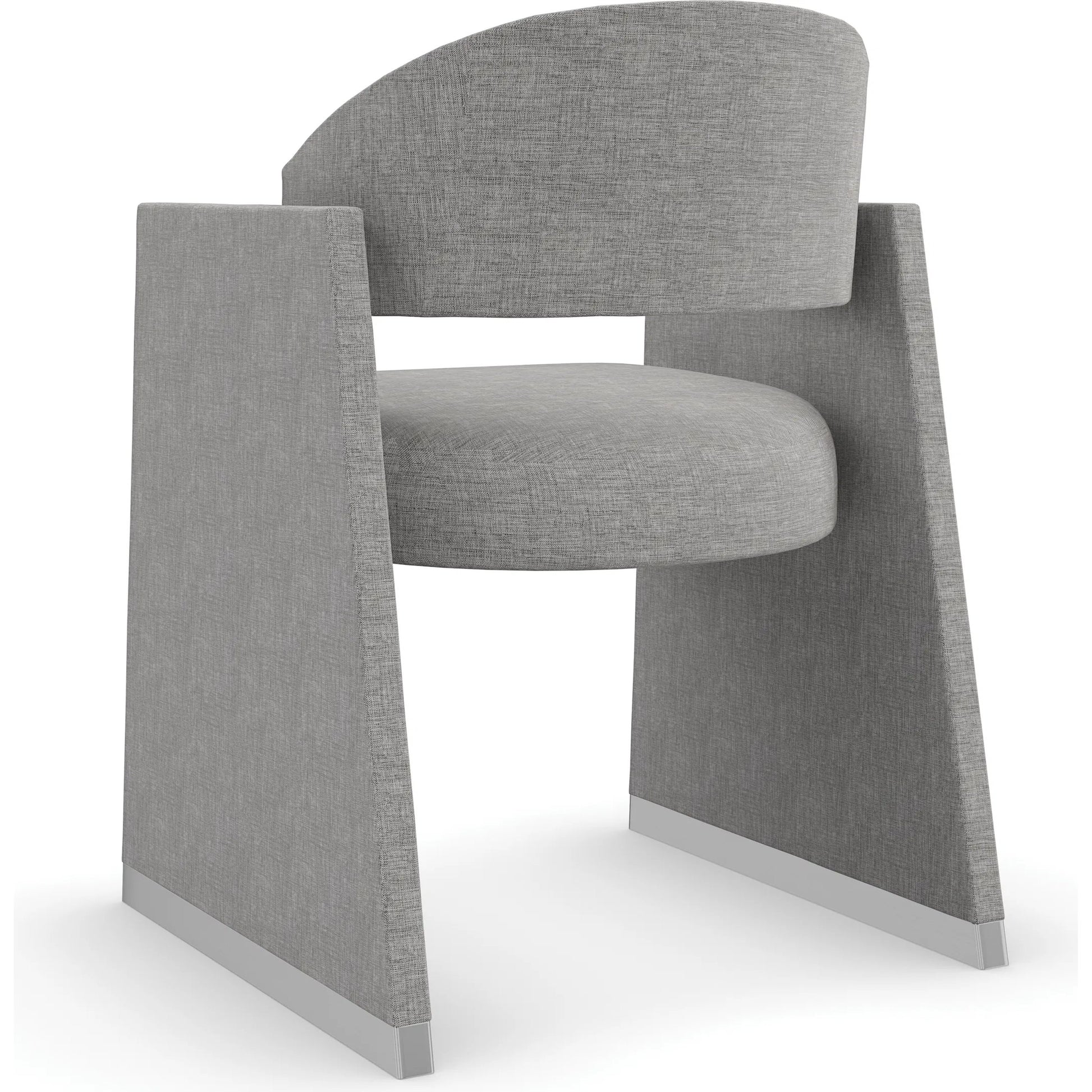 Polish Off Dining Chair by Caracole in gray, silver and polished silver. Made from unique in a transitional style.