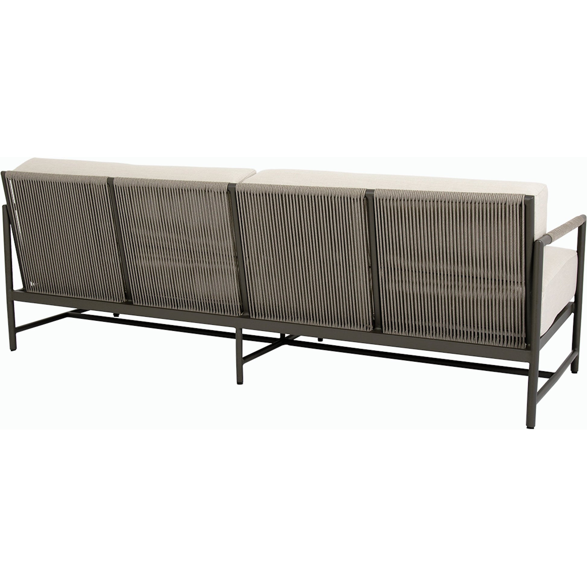 Pietra Outdoor Sofa by Sunset West in graphite. Made from olefin rope in a modern style.
