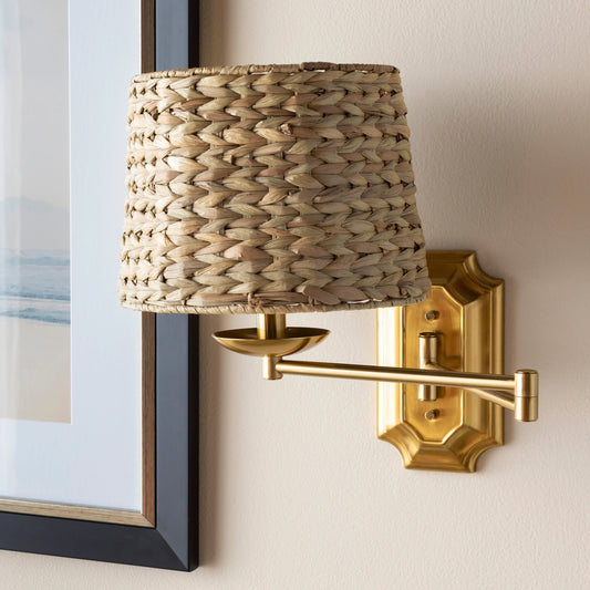 Dustin - 25330 by Surya in natural, gold and platednaturalplated. Made from rattan, metal in a coastal style.