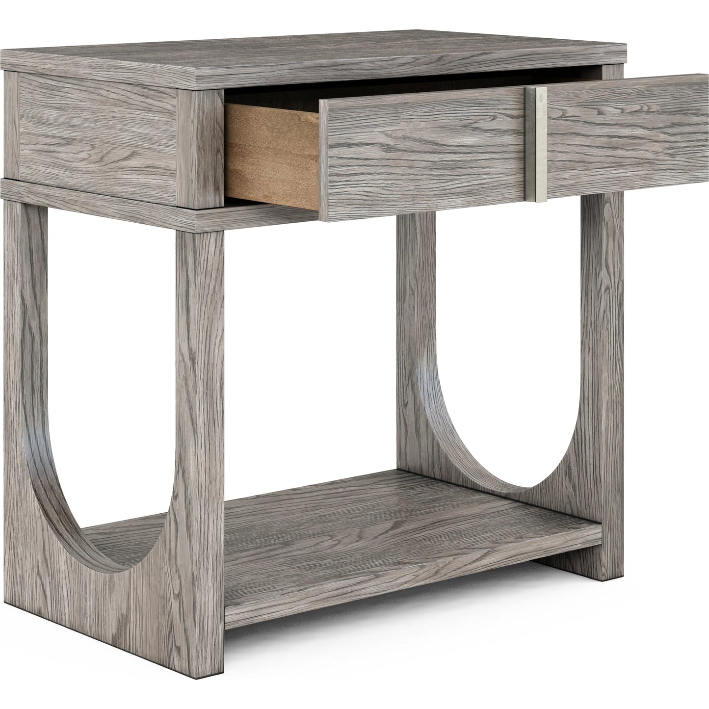 003 SI-2065341 | Additional Silo | Vault Nightstand by A.R.T. Furniture in gray and mink. Made from parawood solids, white oak veneers in a modern style.