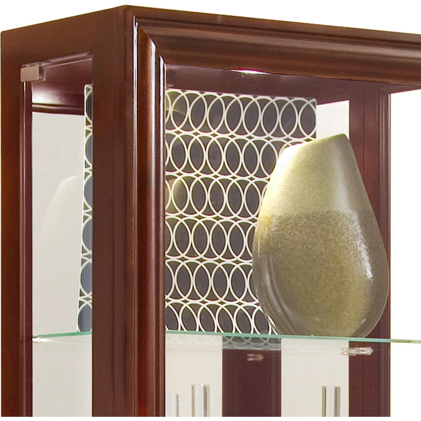 002 SI-2155508 | Closeup | 20'' Wide Hardwood Cherry Curio Display Cabinet by Pulaski Furniture in cherry. Made from select hardwood solids, veneers in a traditional style.