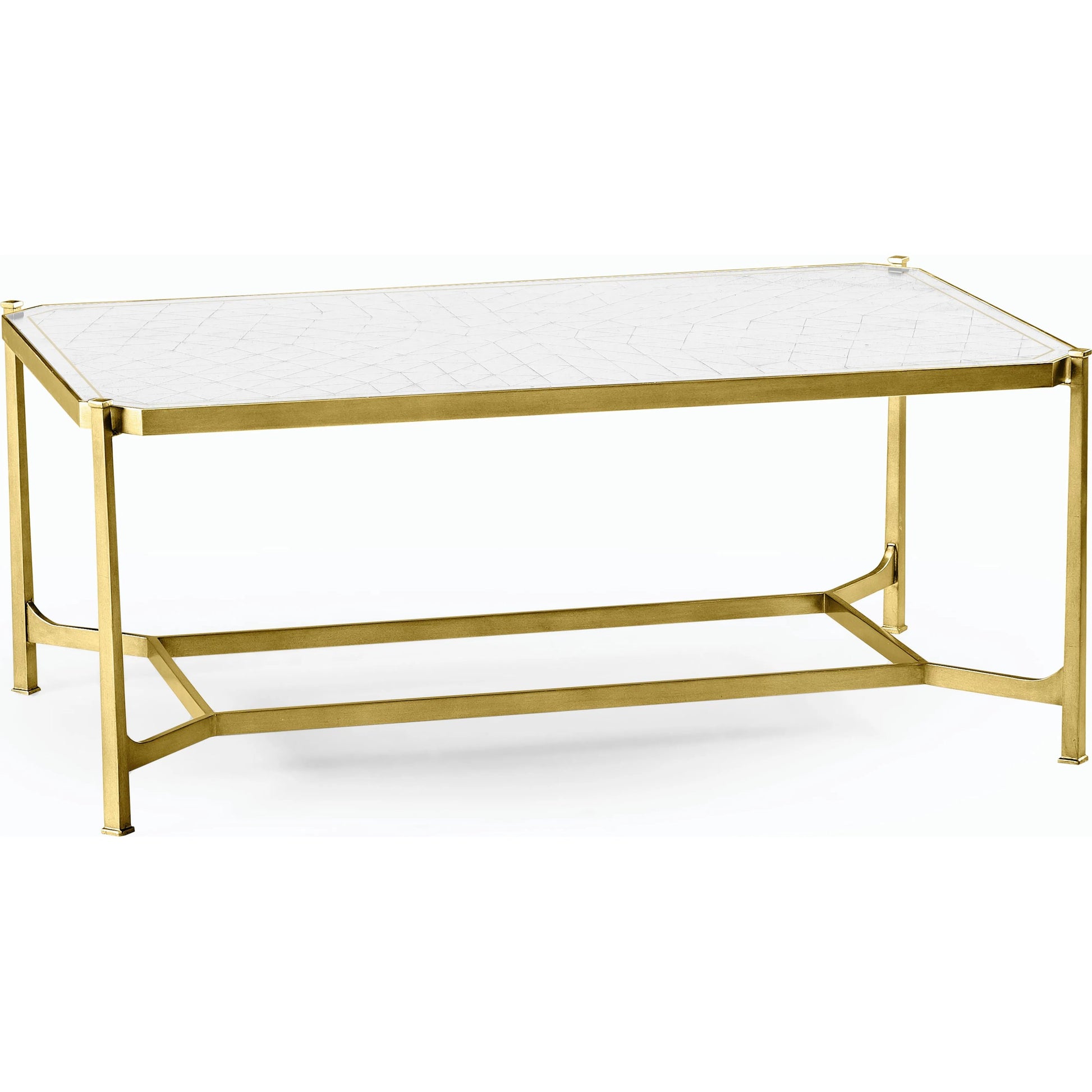 Luxe Cocktail Table by Jonathan Charles in gold and gilded iron. Made from iron in a modern style.