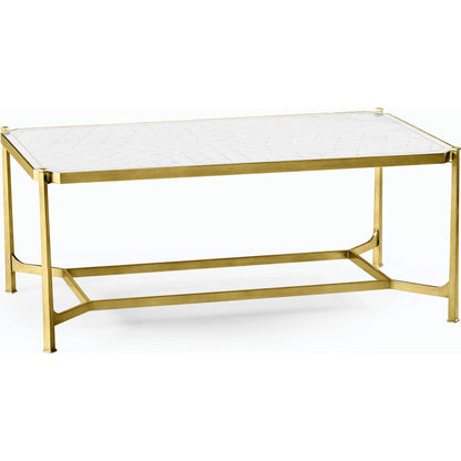 Luxe Cocktail Table by Jonathan Charles in gold and gilded iron. Made from iron in a modern style.