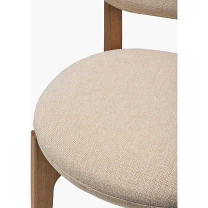 Devin Dining Chair (Set of 2) by Surya in upholstery: cream; base: wheat and wood, finish. Made from polyester, beechwood, polyurethane foam in a transitional style.